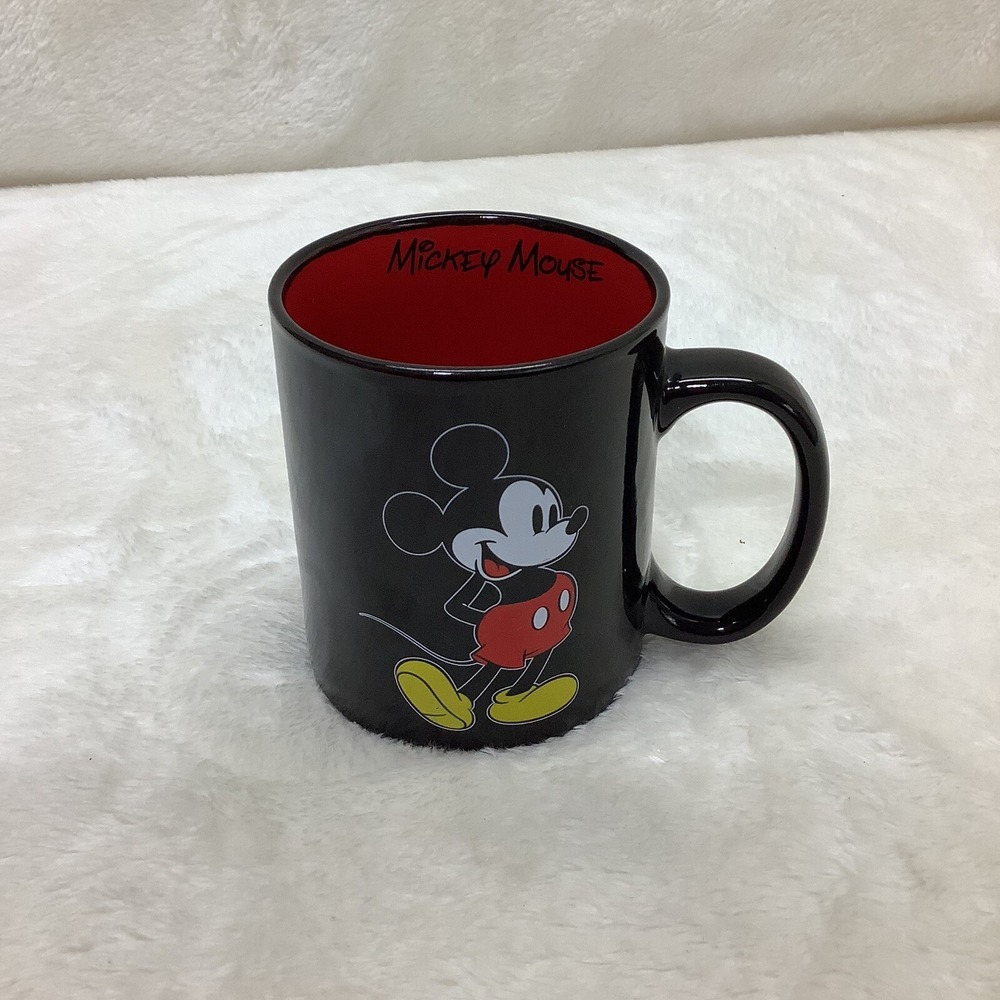 Mickey Mouse Ceramic Coffee Cup Tea Mug 12 OZ Black Red Disney Gift